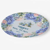 Assiettes En Carton Thé de mariage aux hortensias bleus (Angle)