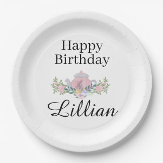 Assiettes En Carton Thé fleur sauvage fête anniversaire plaques floral