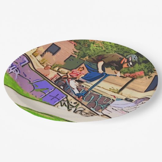 Assiettes En Carton The Nosedive Landing - Scooter Rider Trick (Angle)