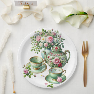 Assiettes En Carton Thé Party de Printemps