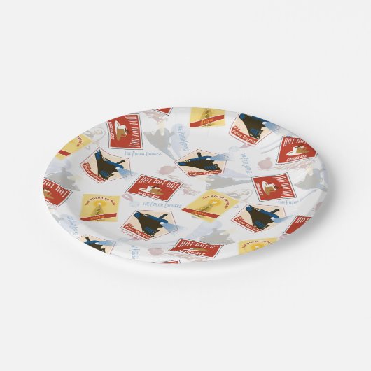 Assiettes En Carton The Polar Express | Retro Sticker Pattern (Angle)