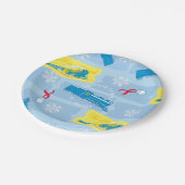 Assiettes En Carton The Polar Express | Retro Train & Ticket Pattern (Angle)