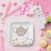 Assiettes En Carton Thé pour deux fleurs (Fête)