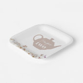 Assiettes En Carton Thé pour deux fleurs (Angulaire)