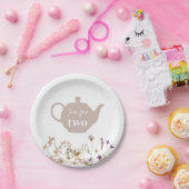 Assiettes En Carton Thé pour deux fleurs (Fête)