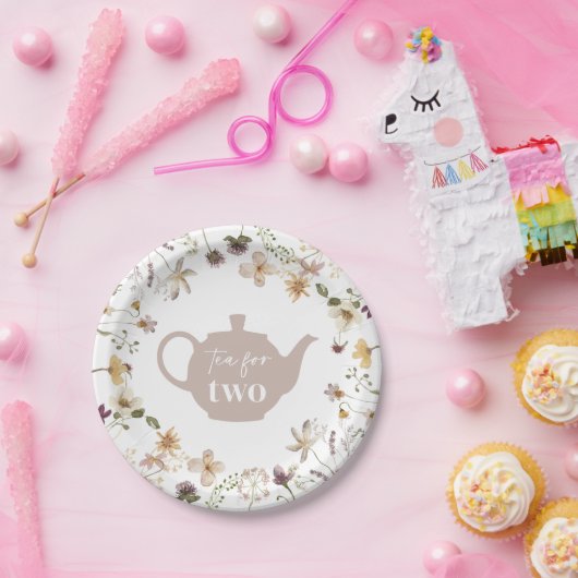 Assiettes En Carton Thé Pour Deux Plaques De Papier Floral (Fête)