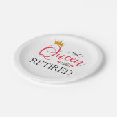 Assiettes En Carton The queen has retired funny women retirement (Angle)