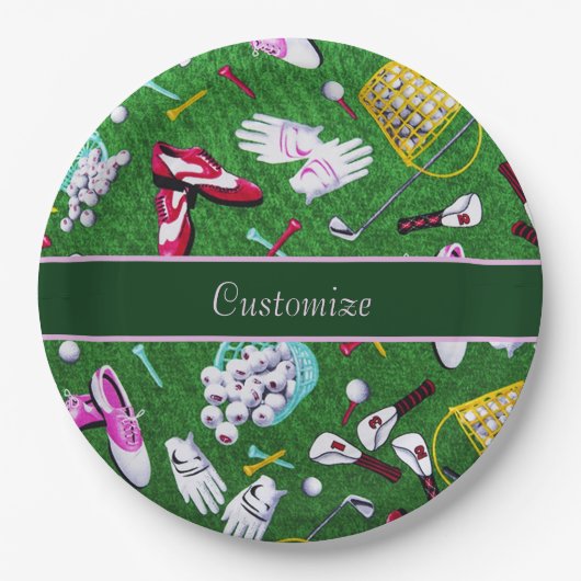 Assiettes En Carton The Time Girly Golf (Devant)