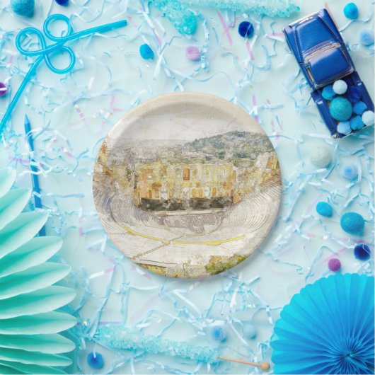 Assiettes En Carton Théâtre antique d'Athènes, Grèce (Fête)