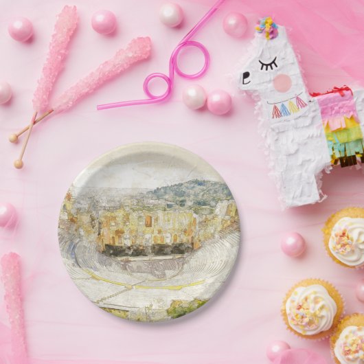 Assiettes En Carton Théâtre antique d'Athènes, Grèce (Fête)