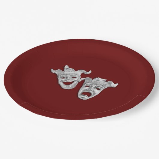 Assiettes En Carton Théâtre Masque Comédie et Tragédie (Angle)
