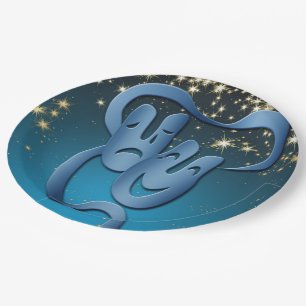 Assiettes En Carton Théâtre Masque Comédie Tragédie Stars