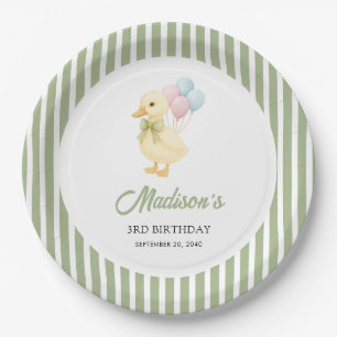 Assiettes En Carton Thème Anniversaire Enfant Canard Mignon Rayures Pr