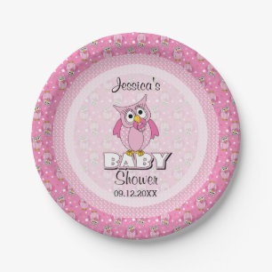 Assiettes En Carton Thème Baby shower Pointe Pointe Rose