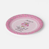Assiettes En Carton Thème Baby shower Pointe Pointe Rose (Angle)