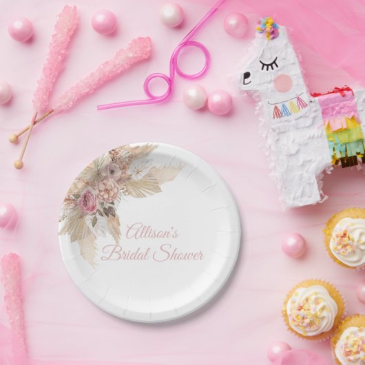 Assiettes En Carton Thème Boho Plaque papier personnalisée (Fête)