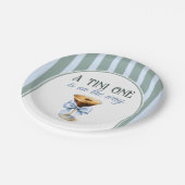Assiettes En Carton Thème Café Espresso Martini Baby shower Bleu Bow (Angle)