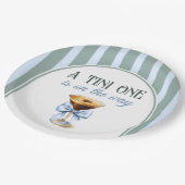 Assiettes En Carton Thème Café Espresso Martini Baby shower Bleu Bow (Angle)