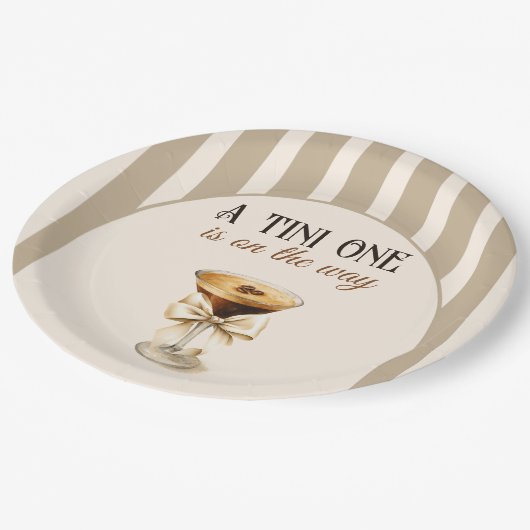Assiettes En Carton Thème café Espresso Martini Baby shower Bow (Angle)