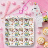 Assiettes En Carton Thème Camping Rétro (Fête)