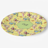 Assiettes En Carton Thème Camping Rétro (Angle)