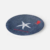 Assiettes En Carton Thème côtier Saint-Valentin Coeur rouge & Starfish (Angle)