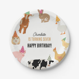 Assiettes En Carton Thème d'anniversaire Animaux de la Ferme Fête à la