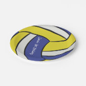 Assiettes En Carton Thème d'anniversaire de volley-ball personnalisé (Angle)