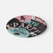 Assiettes En Carton Thème d'anniversaire des années 50 1950 (Angle)