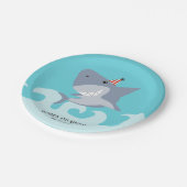 Assiettes En Carton Thème d'anniversaire du requin mignon (Angle)