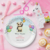Assiettes En Carton Thème d'anniversaire Panda Coloré 1 an (Fête)