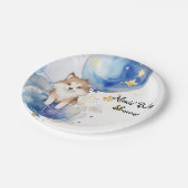 Assiettes En Carton Thème de Baby shower de loup mignon (Angle)