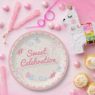 Assiettes En Carton Thème de bonbons pour anniversaire d'enfants Douce