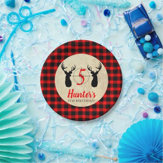 Assiettes En Carton Thème de chasse aux cerfs Fête d'anniversaire (Fête)