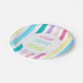 Assiettes En Carton Thème de dinosaure roman à la chompe de Stomp (Angle)