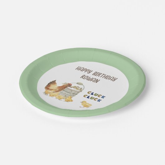 Assiettes En Carton Thème de ferme Cluck Cluck Chicken Anniversaire de (Angle)
