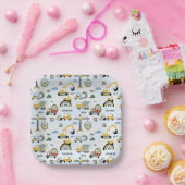 Assiettes En Carton Thème de fête de construction mignon (Fête)