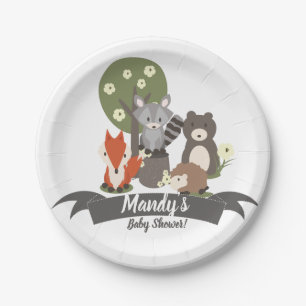 Assiettes En Carton Thème de la forêt d'animaux de la forêt