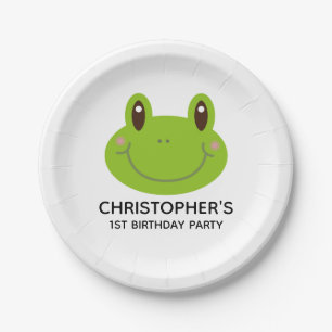 Assiettes En Carton Thème de la grenouille de la fête des enfants d'an