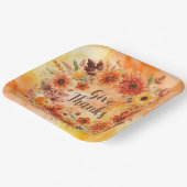 Assiettes En Carton Thème de l'automne grâces avec fleurs citrouille (Angulaire)