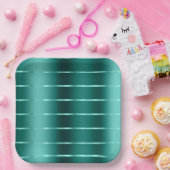 Assiettes En Carton Thème de mariage avec ruban vert de teinte sarcell (Fête)