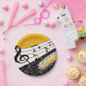 Assiettes En Carton Thème de musique d'or (Fête)