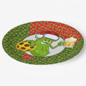 Assiettes En Carton Thème de Noël de Pickleball (Angle)