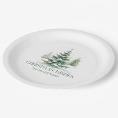 Assiettes En Carton Thème de Noël voeux de Noël Typographie rétro (Angle)