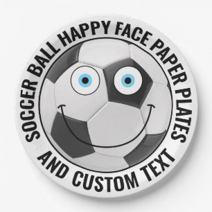 Assiettes En Carton Thème de soccer personnalisé Fête des YEUX BLEUS J