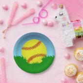 Assiettes En Carton Thème de softball (Fête)