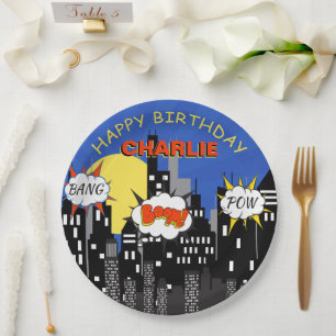Assiettes En Carton Thème de super-héros Anniversaire
