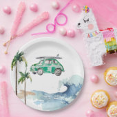Assiettes En Carton Thème de surf Baby shower Invitation Plage Bébé (Fête)