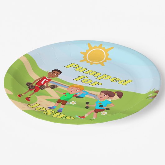 Assiettes En Carton Thème de table de parti chrétien Plaque de papier (Angle)