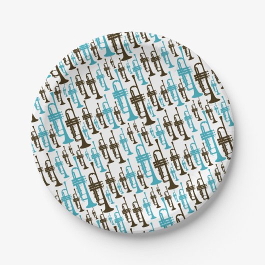 Assiettes En Carton Thème de trompette (Devant)